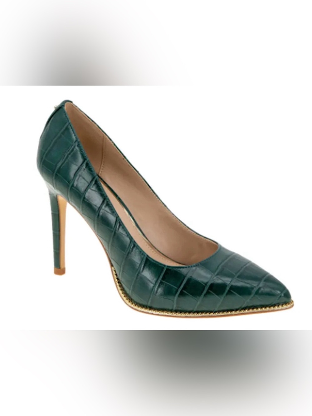 BCBGeneration Hallix Emerald Croc Pointed Toe Pump Heels - Size 7.5 (NIB)